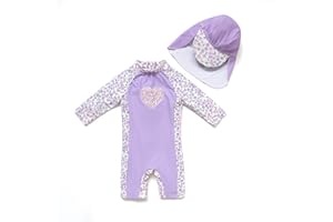 BONVERANO Bañador de una Pieza de Manga Larga para bebé niña protección UV 50+ One Zip