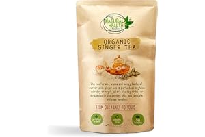 Ginger Tea Bags – Organic Herbal Infusion Made with Indian Ginger Root – Strong, Spicy and Caffeine-Free – UK Handcrafted in Small Batches – The Natural Health Market – 50 Plastic-Free Tea Bags