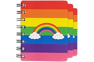 Toyseum 12 x Mini Rainbow Notebooks for Girls Party Bags, Small A7 Pocket Size Kids Notebook, Cute Stationery Gifts for Girls Rainbow Party Bag Fillers, Notepads for Kids of Any Age, Set of 12