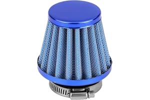 EBTOOLS Para 32 mm Clamp on Air Filter 38 mm Filtro de Aire Redondo Cono Universal Automático Toma de Aire Frío Kit de Inducción para Moto Todoterreno MTB Cuatro Pit Bike(azul)