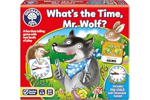 Orchard Toys What's the Time, Mr Wolf Game, Educational Game For Children Aged 5-9, Two Ways To Play, Teaches Time Telling Skills, Includes Moveable Clockface, Learning Made Fun