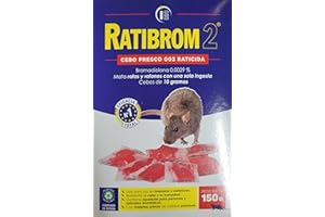 Peyca Ratibrom 2 Cebo Fresco Rojo 150gr - Impex. Raticida para Ratas y Ratones. Resistente al Calor y la Humedad. Eficaz con Solo una Ingesta. Listo para Usar.