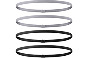 BEMEMO Elastic Sports Headbands Thick Non Slip 4 Pack Headbands for Men and Women