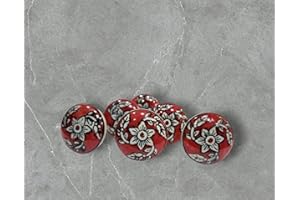 KNOBSWORLD 6er-Set handbemalte Keramik-Türknöpfe im klassischen Mandala-Design für Schubladen, Schränke, Kommoden, Kleiderschränke, Möbel, Türknöpfe inklusive Schrauben und Muttern (16)