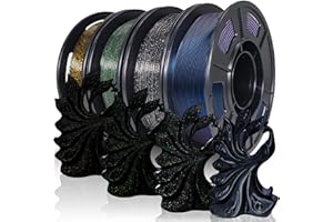 YOUSU 3D-Drucker-Filament, PLA-Filament, 1,75 mm, mehrfarbig, gemischt, 3D-Druck-Filament, 250 g x 4, Musterpackung.