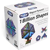 TOSY Magnet Pyramid Stone - 1 Cube, Billion Shapes, 12 Pieces, 243 Magnets, Holographic Design, Creative Magnetic Puzzle, Ste