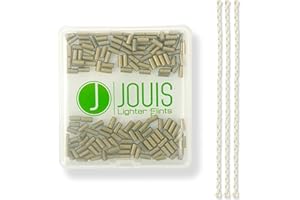 Jouis Lighter Flints - Universal Replacement Lighter Flints Compatible with most Lighters (50x Flints + 3 Wicks, Gold)