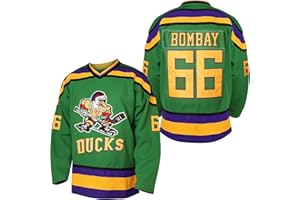 EETUG Mighty Ducks Jersey #96 Charlie Conway #99 Adam Banks #33 Greg Goldberg #66 Gordon Bombay Movie Hockey Jersey White Green