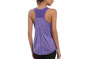 Dawnrole de Sport Femme Running Fitness sans Manches Chemises Basiques Respirant