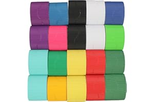 Bright Ideas Gewellte Rollen, gewellt, für Schule, Kunst und Handwerk, Box mit 20 Farbrollen, 10 cm x 7,5 m, 80 g/m², 13 verschiedene Farben, einschließlich Schwarz, Weiß, Rot und Smaragdgrün