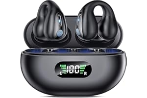 BOYTOND Cuffie Bluetooth Open Ear,Auricolari Bluetooth 5.3 Impermeabili con 4 Mic, 36 Ore Auricolare Bluetooth a Clip LED Display USB-C,Cuffie Wireless per Sport IP6