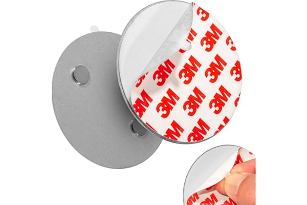 ECENCE 3x Plaque Aimantée adhésive pour Détecteur de Fumée, Supports Magnétiques autocollants Ø 70mm, Montage Magnétique pour Détecteurs d'Incendie