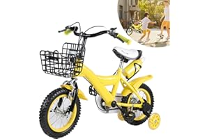 JAYEUW 12 Zoll Kinderfahrrad mit Stabilisatoren Kinderfahrrad Höhenverstellbar Doppelbremstechnik Tretrad Radfahren Fahrrad Cruiser Fahrrad für 3-6 Jahre alt