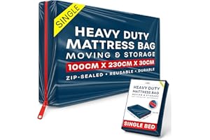 VOLILA Single Mattress Storage Bag with Zipper - 1 Pack Blue Waterproof Mattress Cover for Moving - Mattress Bag to Protect Beds from Stains, Dust, and Pest Damage - Plastic Mattress Cover