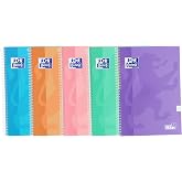 Oxford, Notebooks A4 (Folio) 4x4 Square, Extra Cover, 80 Sheets, Pack 5 Notebooks, Pastel Colours | 80 Hojas, WRITE&amp;ERASE, Cu