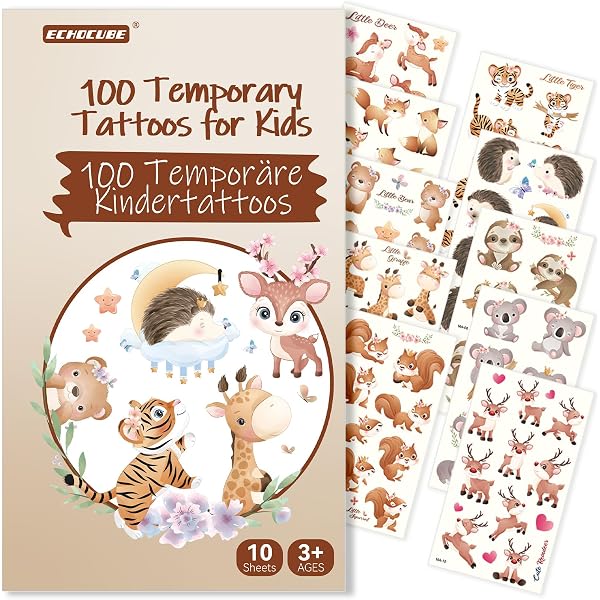 5 Planches Tatouages Temporaires Enfants 'Toi & Moi' | Motifs Amitié | Vegan & Hypoallergénique | Fabriqué En Autriche