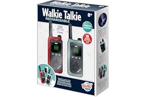 Talkie-Walkie Rechargeable Longue Portée 5 km – Lot de 2 avec Batteries Lithium et Chargeur Double – 16 Canaux, Lampe, Clip Ceinture – Conversations Claires – Enfant & Adulte dès 8 Ans - BUKI France