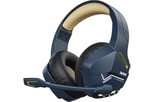 BINNUNE Cuffie Gaming Wireless per PC/Ps5/Ps4, 2,4GHz Wireless+5.3 Bluetooth, Cuffie con Microfono Riduzione del Rumore 7.1 Qualità Audio Senza Perdita di Bassa Latenza, Durata di Oltre 120+ Ore
