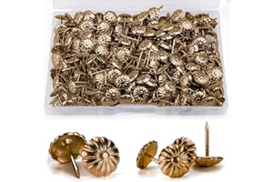BOHORAY 600 Pcs Upholstery Tacks, Upholstery Nails Furniture Decorative Tacks Nail Push Pins, Antique Bronze Decorative Thumb Tacks for DIY Furniture Decoration Tack Accessories Vintage Sofa (Red antique)