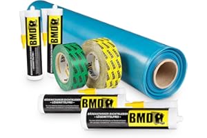 BMD 100m² Dampfbremssystempaket nach DIN 4108 Teil 11 & ENEV Dampfsperrfolie Dampfbremsfolie Dampfbremse Dampfsperre Klebeband Folienkleber CE Siegel
