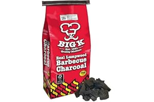 Big K BBQ Grill Lumpwood Charcoal - Quick to Light Real Lumpwood Charcoal Barbecues 5kg Bag with Topline Card for Outdoor Barbeque, Fire Pit, Camping BBQs