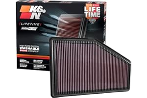K&N Engine Air Filter: High Performance, Premium, Washable, Panel Filter: 2016-2019 (Malibu, LaCrosse, Regal Sportback, XT4, Calais, Commodore), 33-5049 , Red