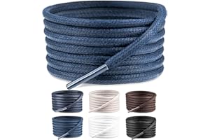 SULPO Woskowane sznurówki - Okrągłe sznurówki odporne na rozdarcia - Sznurowadła typu Oxford do butów garniturowych, trekkingowych i skórzanych - 75-160 cm - Ø 3,5 mm