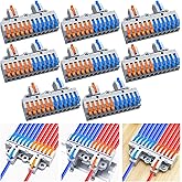 Dujelixa Terminal block kit 2 inputs and 12 outputs (8 sets), high density lever connectors, two inputs to twelve outputs, fi