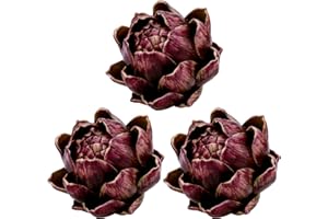 Meiwlong 3Pcs Artificial Large Red Vegetable Artichoke Flowers Fake Realistic vegetable Floral Bouquet Home Party Kitchen Table Indoor Decoration Craft