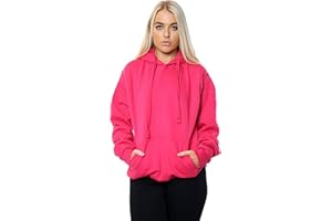 imporio 11 Women Ladies Oversized Pullover Plain Hoodie Top With Out Zip Hoodies Sweatshirt Top Jumper UK 8-24