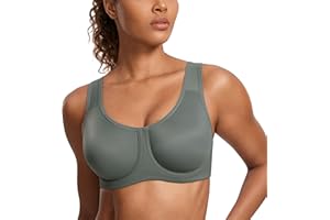 SYROKAN Damski Biustonosz Sportowy Z Fiszbinami Max Control Solid High Impact Plus Size