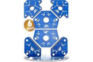 Adlerfokus 6x Schweißmagnet Set [KRAFTVOLL] Schweißwinkel Set mit 11,3 KG / 4 KG Haftkraft - Magnetwinkel mit 30°, 45°, 60°, 75°, 90°, 135° - Schweißzubehör Winkelmagnet zum Heften