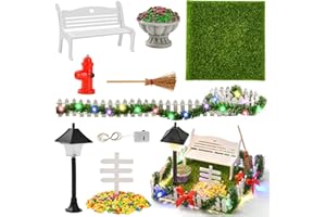 DAOUZL Accessori da Giardino in Miniatura, 16 Pezzi Giardino in Miniatura Decorazioni,Miniature Accessori Decorazione, Kit Giardino Miniatura, Adatto per Decorare Mini Giardino