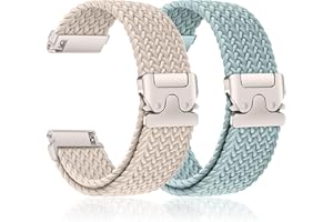 2Pcs Geflochtenes Armband für Samsung Galaxy Watch 7/6/5/4 40mm 44mm/6 4 Classic 47mm 43mm 46mm 42mm/5 Pro 45mm/3 41mm/FE/Active 2 Damen/Herren,Uhrenarmband 20mm Nylon Band für Garmin Vivoactive 5/3