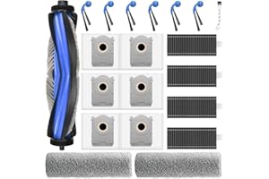 BISENKUD 20 Accessoires Pour ECOVACS DEEBOT T80 OMNI Aspirateur Robot laveur, 6 sac aspirateur, 6 brosses latérales, 4 filtres, 2 rouleaux de nettoyage, 1 Brosse principale, 1Brosse de nettoyage