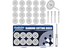 SHENGBENHAO 20MM Diamond Cutting wheel for Dremel Rotary Tool, Cutting Discs with 1/8 inch Mandrel for cutting Stone, Glass, Ceramic, Tile, Marble, Plastic