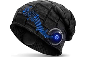 seenlast Bluetooth Mütze, Originelle Geschenke für Männer Frauen Bluetooth 5.0 Beanie Hut Kopfhörer Musik Mütze mit Lautsprecher, Waschbar Strickmütze Weihnachten Geschenke für Outdoor Sport
