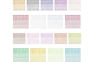 YSDYY 18 pegatinas de colores autoadhesivas de diamantes de imitación, pegatinas monocromáticas de diamantes de imitación, adecuadas para la decoración de uñas de maquillaje facial DIY.