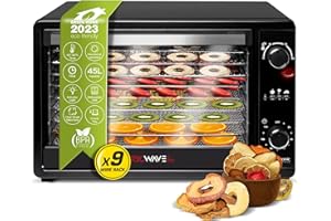 TURBOTRONIC TurboWave Bio Déshydrateur complet en métal 14 l 5 étagères avec minuteur et livret de recettes (Français non garanti) 45 l