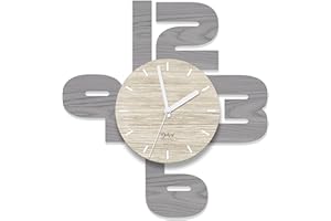 DEKORI Orologio da parete con numeri silenzioso. Quadrante in rilievo, effetto 3D. Arreda con stile ogni ambiente della casa: cucina, soggiorno, camera da letto. Prodotto in Italia