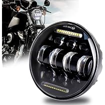 1Pcs 5.75 Inch LED Headlight With DRL & Red Mood Lights For 2009 2016 Iron 883