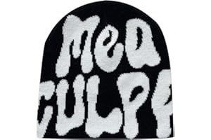 KASHYKE Y2k Beanie Mütze Herren Damen Teenager Y2k Cap Winter Knit Skater Beanie Mütze Hip Hop Strickmützen Baumwolle Spider MEA Culpa Printed Y2k Beanie Cap Hat Pink Harajuku Fashion