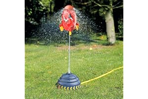 KEEPAA Outdoor water rocket toys, garden sprinklers, Water Spray Toys Rocket Water Pressure Lift Sprinkler Toy for Boys and Girls (Red)