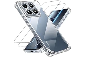 Tentoki 3-in-1 for tempered glass and case Xiaomi 14t Pro 5G, [Never Yellowing] Screen Protector TPU Mobile Phone Case Slim Shockproof Anti-Scratch Transparent Case