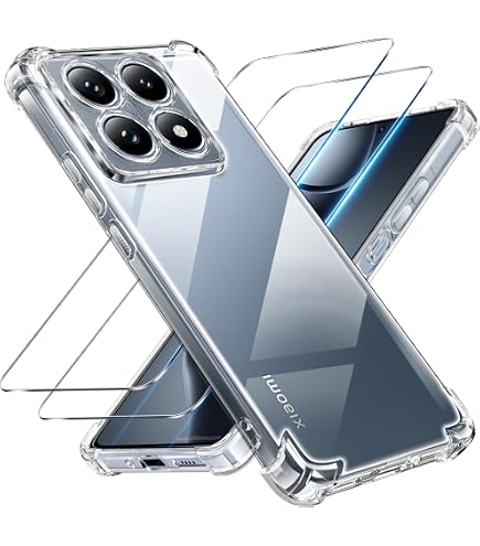 XINYEXIN Custodia per Oppo Reno 14 5G con 2 Pezzi Pellicole Protettive in Vetro Temperato – Trasparente Cover Morbida in TPU con Angoli Airbag, Antiscivolo