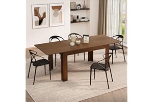 Mobili Fiver, Tavolo allungabile Cucina, Easy, 140(220) x90 cm, Noce Canaletto, per 6-8 persone, Tavolo Cucina, Made in Italy