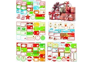 Coicok 170 Pièce Étiquettes Autocollants de Noël, Autocollant Noel, Etiquette Cadeau Noel, Autocollants de nom de Noël, Autocollant Cadeau Noel, Étiquettes adhésives pour cadeaux de Noël