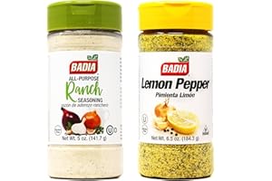 ADELKOS Badia Ranch Seasoning All purpose Ranch Seasoning 141.g and Badia Lemon Pepper Seasoning 184.3g