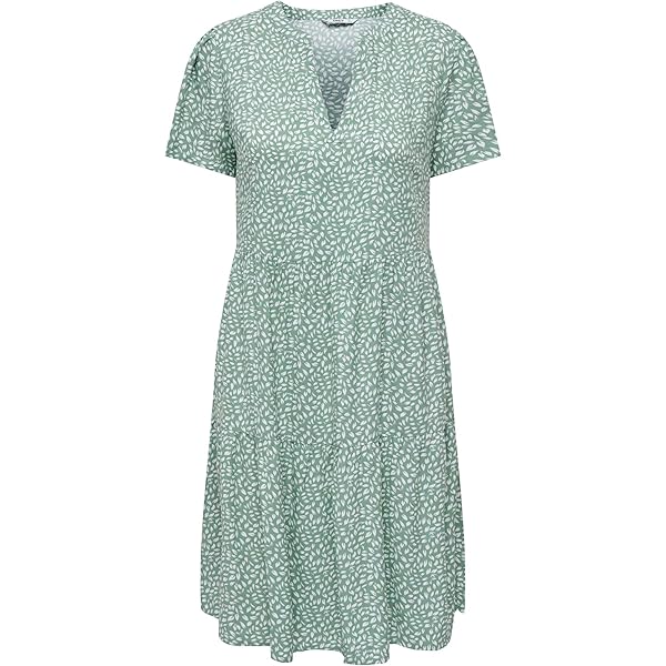 ONLY Gekleed dames Onlcarly L/S Wrap Short Dress Noos Wvn,Seagras/Multi Dot,M