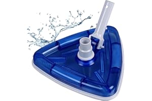 HAFIX® Bodenbürste Bodensauger Bodenreiniger mit Aufsatz. Dreieckiger Poolreinigerkopf 29cm für Schwimmbecken Pool zur Reinigung vom Poolboden in weiß.